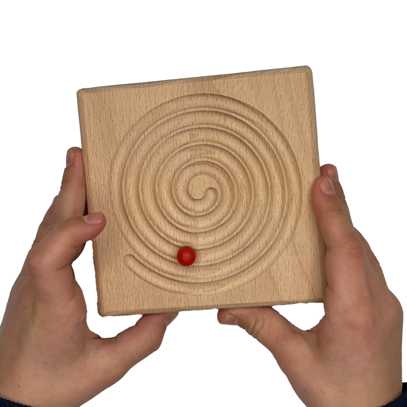 Montessori Geschicklichkeit und Motorik Spirale aus Buchenholz